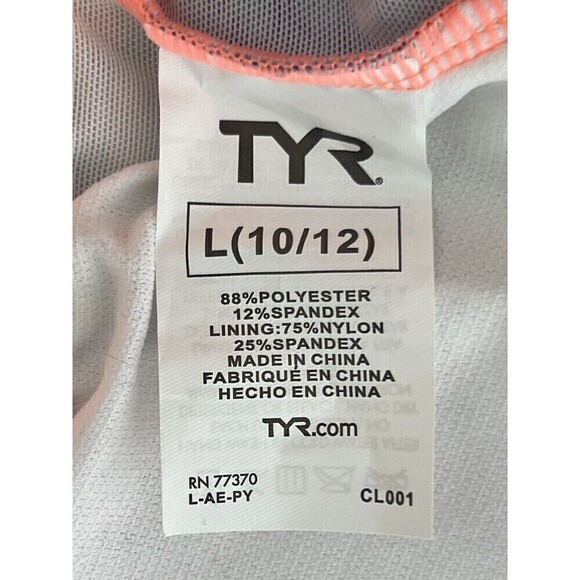 NWT TYR Coral Blue Active Wear Razor Back Workout Bra Swim Top Size L 10/12 - Picture 7 of 11